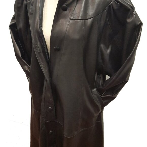 Women’s Full Length Soft Leather Swing Coat Plus Size 4 Color's Available - Picture 3 of 10